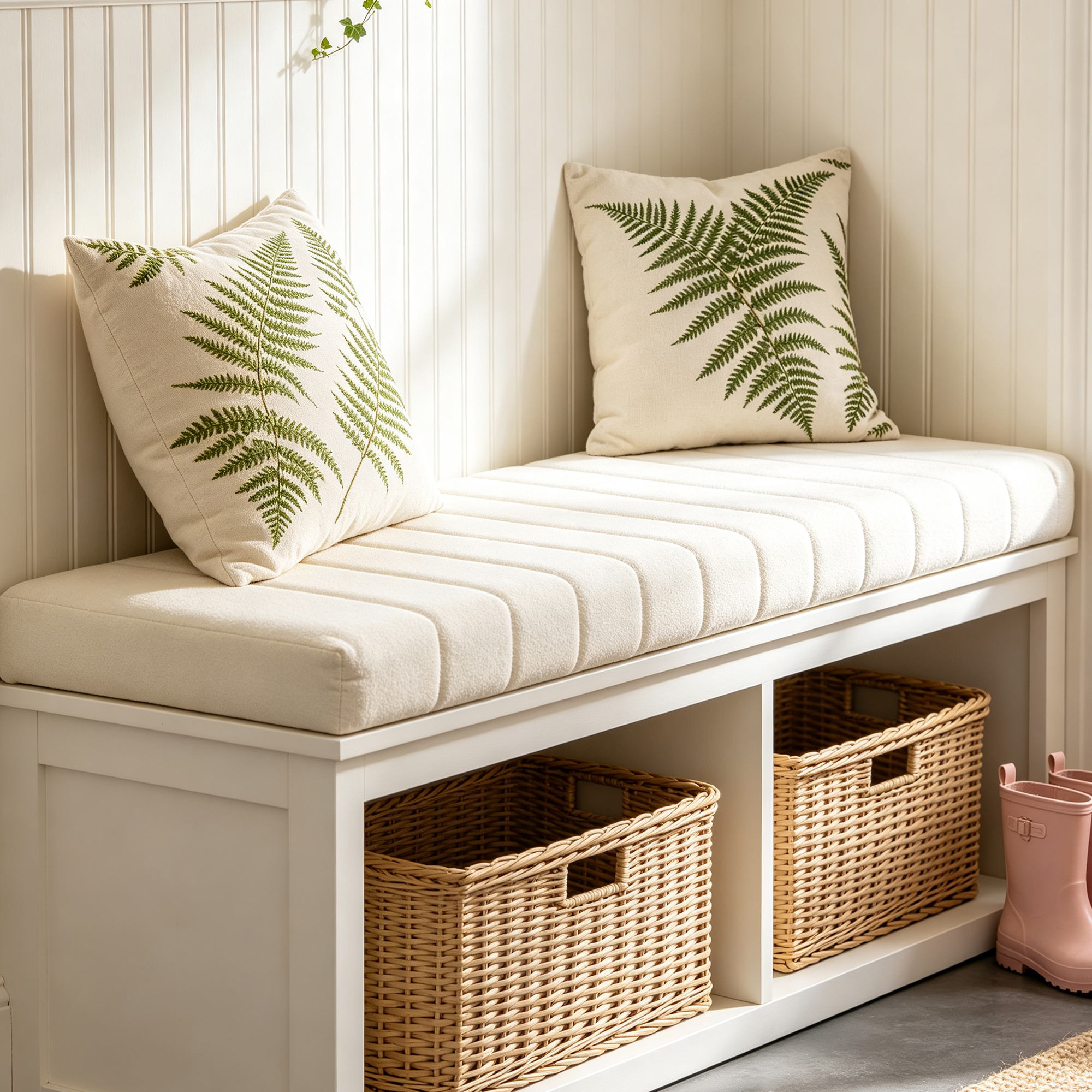 Custom Size Bench Cushion for Entryway - Piano Key Style Cushion