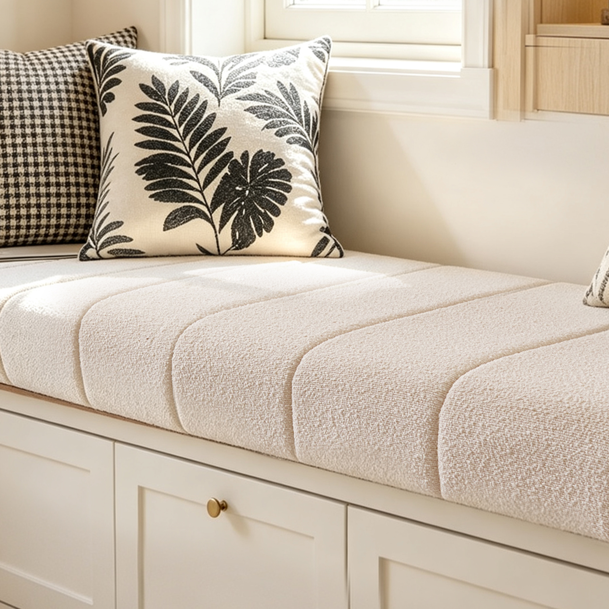 Custom Size Bench Cushion for Window Bench  - Piano Key Style Cushion