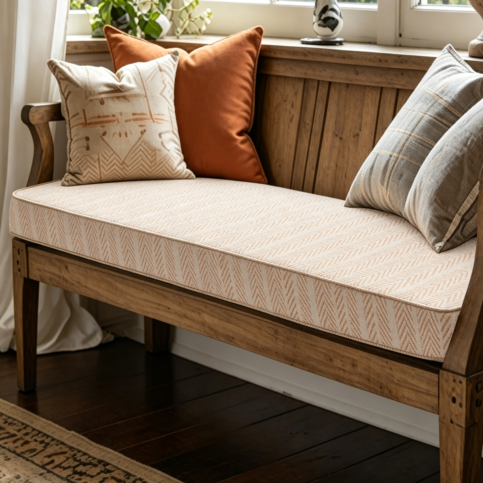 Custom Size Bench Cushion for Window Bench  - Flat Cushion