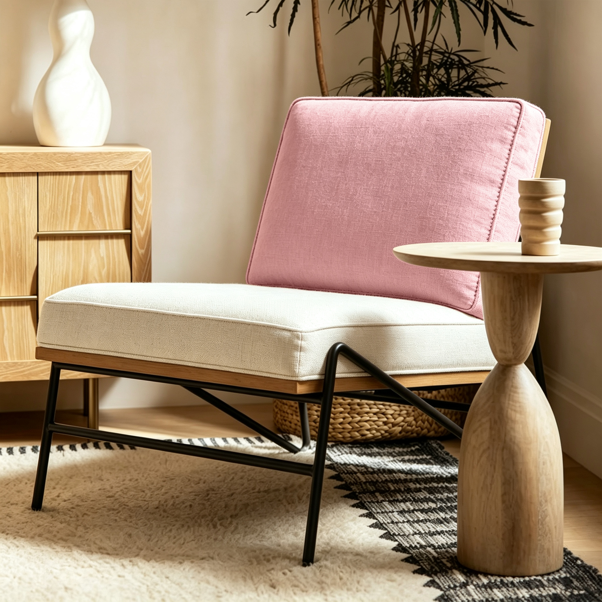 Custom Size Bench Cushion for Entryway - Piano Key Style Cushion