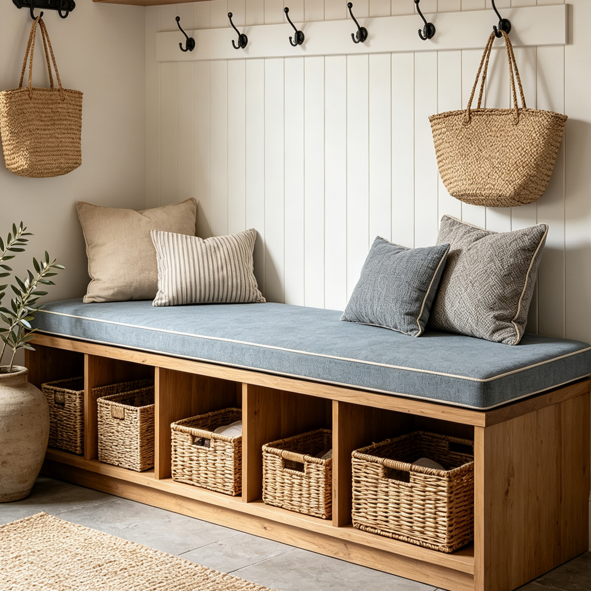 Custom Size Bench Cushion for Entryway - Flat cushion